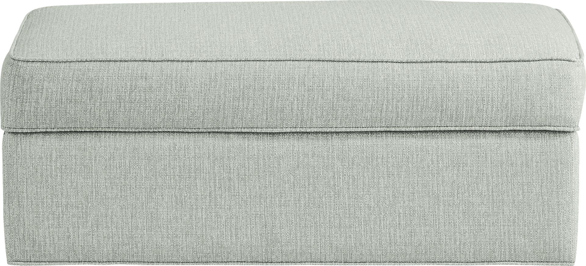 Bellingham Willow Green Textured Storage Ottoman - Image 1