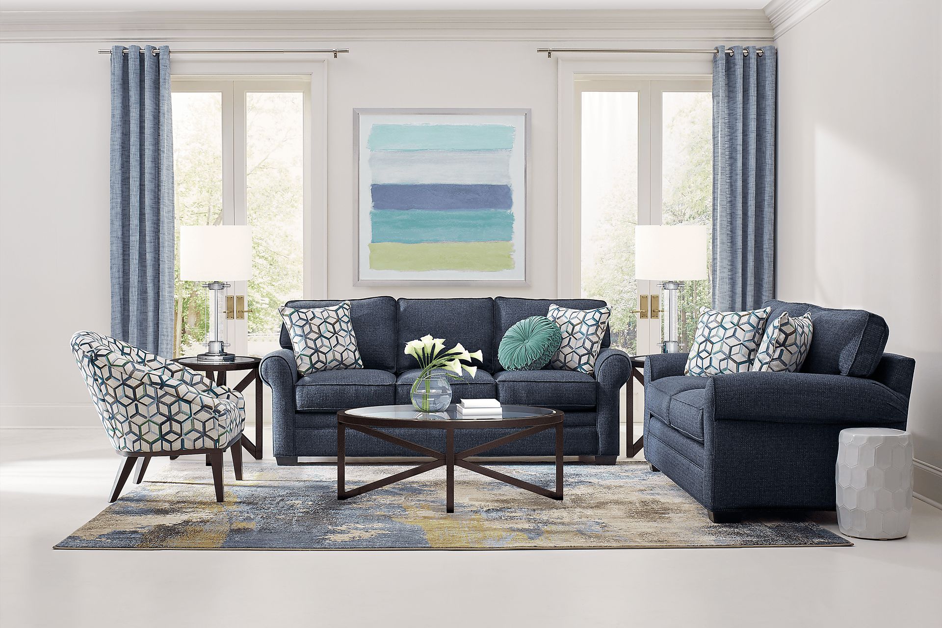 Bellingham Midnight Textured 2 Pc Living Room - Image 1