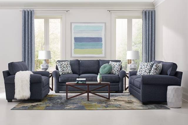 Cindy Crawford Home Bellingham Midnight Textured 5 Pc Living Room - Thumbnail - Image 1