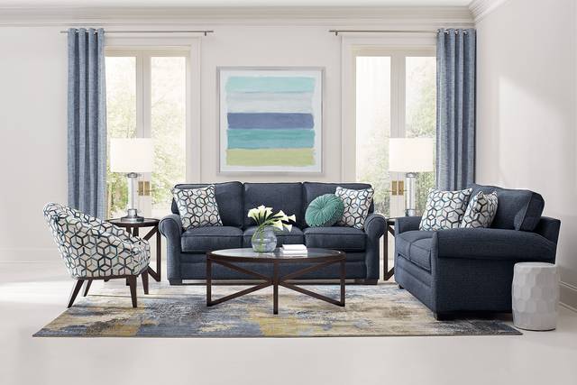 Bellingham Midnight Textured 7 Pc Living Room - Thumbnail - Image 1