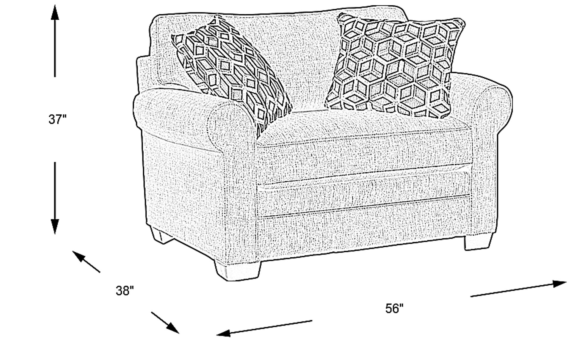 Dimension Image. Please refer to the Dimension Tab on this page for dimension details.