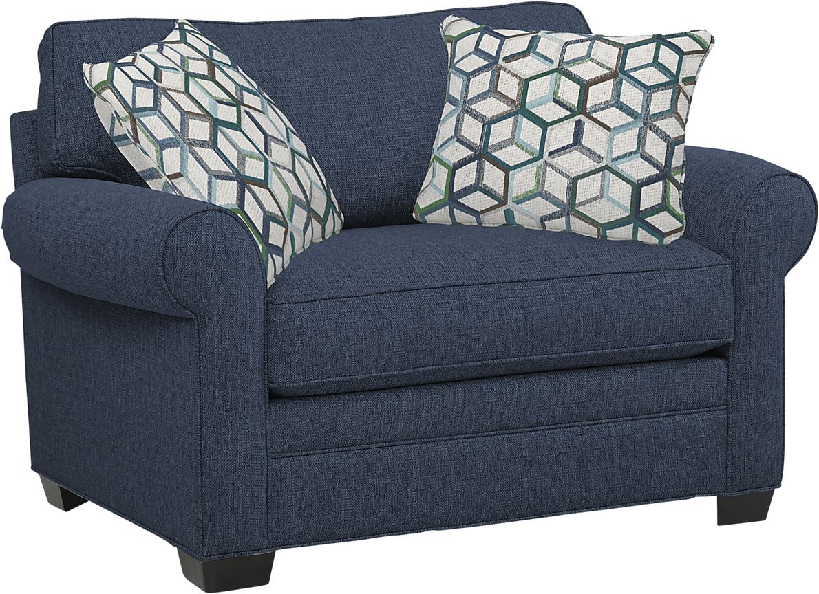 Cindy Crawford Bellingham Midnight Blue Textured Sofa - Rooms To Go