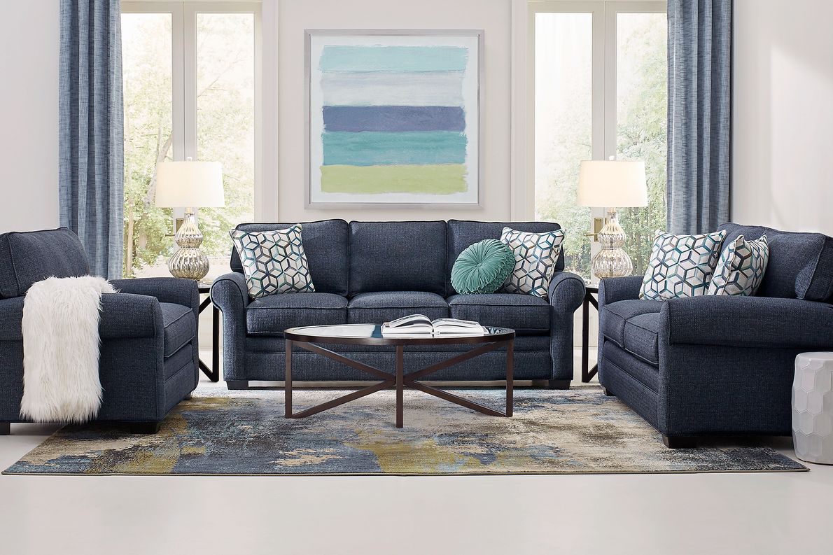 Cindy Crawford Bellingham Green Textured Sofa - Rooms To Go