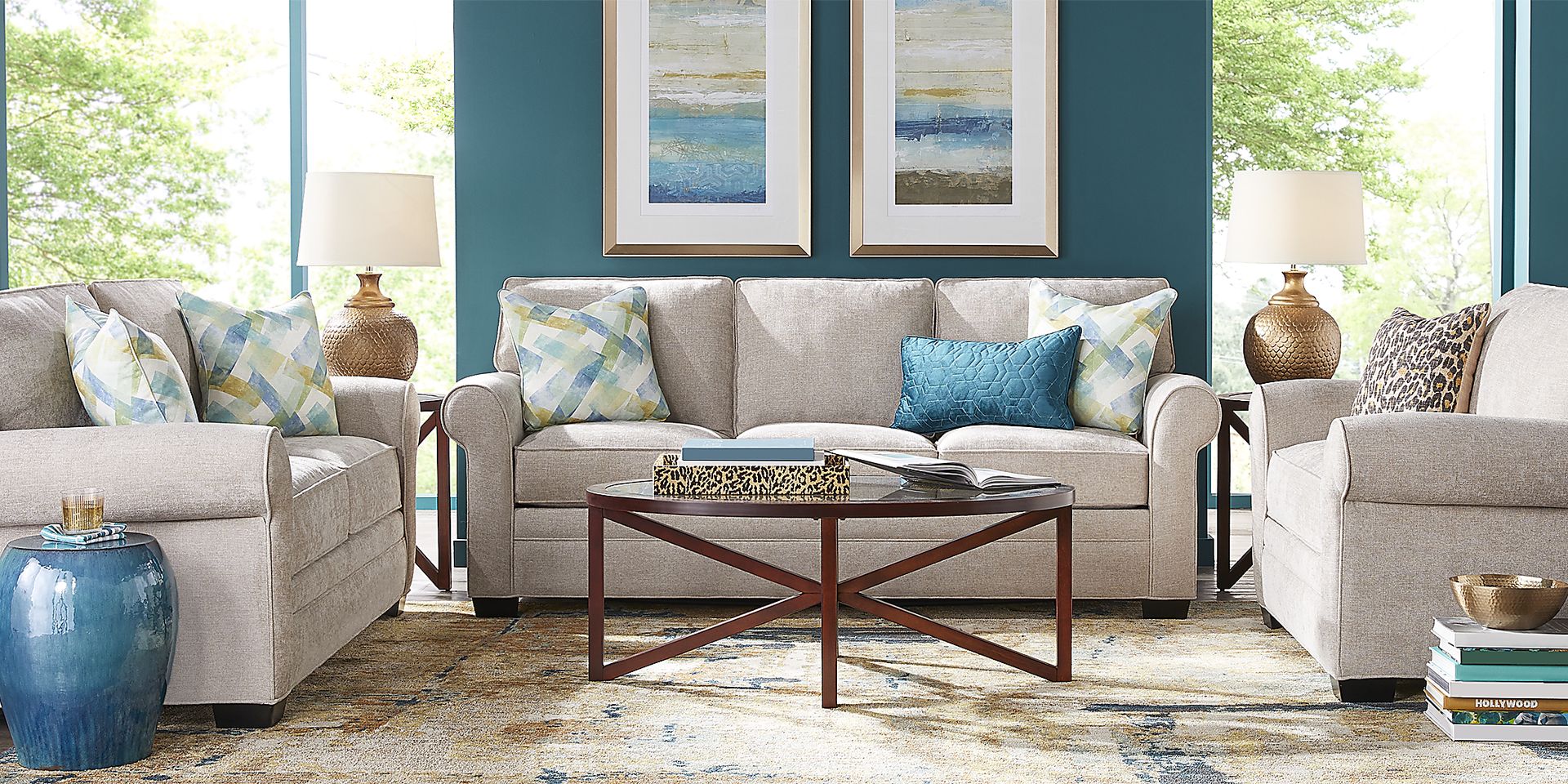 Cindy Crawford Bellingham Mushroom Brown Chenille Fabric Sofa Rooms to Go