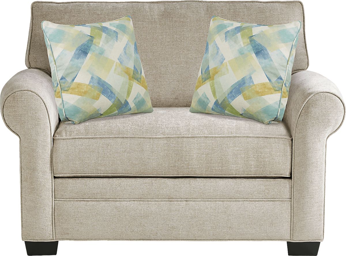 Cindy Crawford Bellingham Mushroom Brown Chenille Fabric Sleeper Chair Rooms to Go