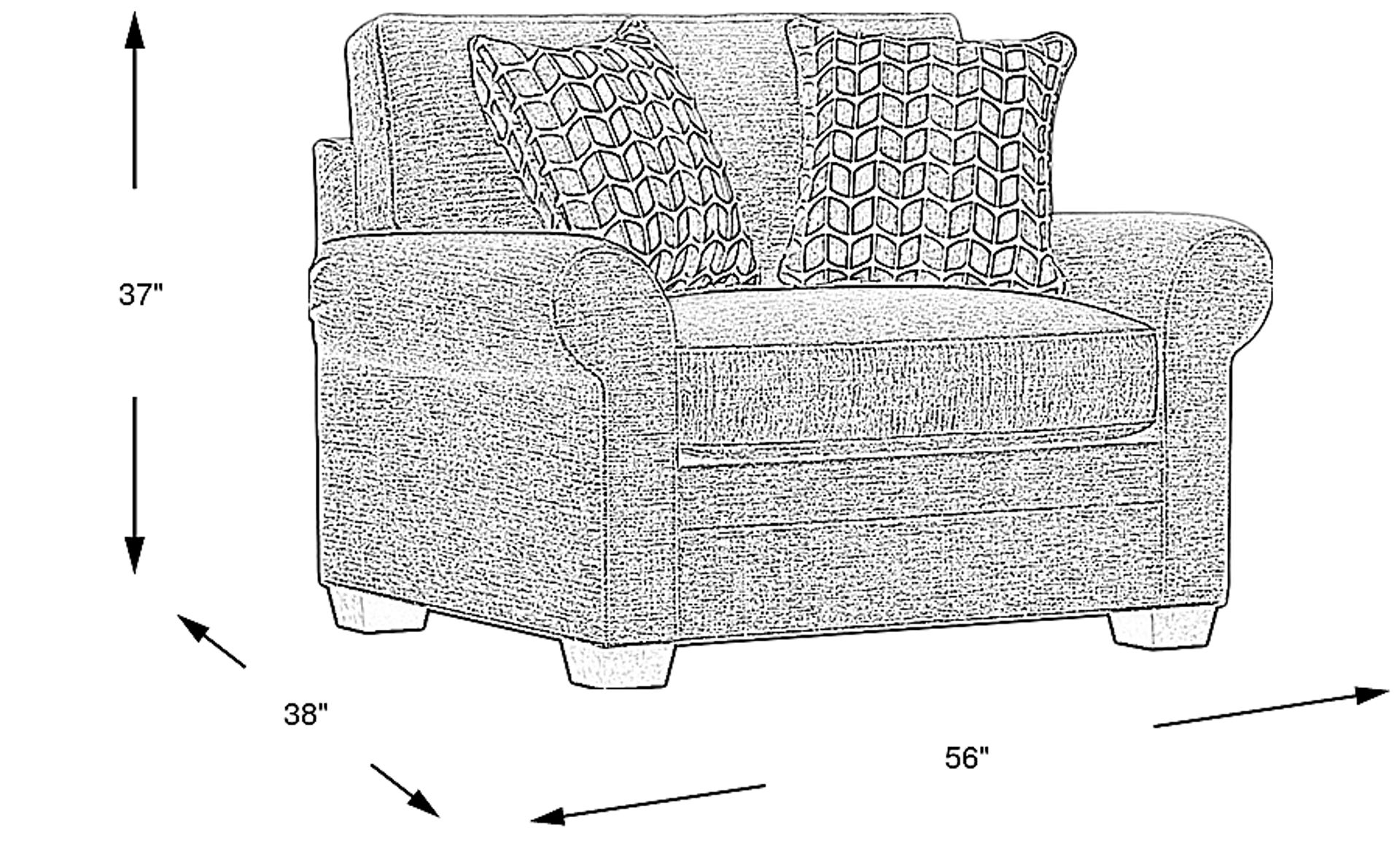 Dimension Image. Please refer to the Dimension Tab on this page for dimension details.