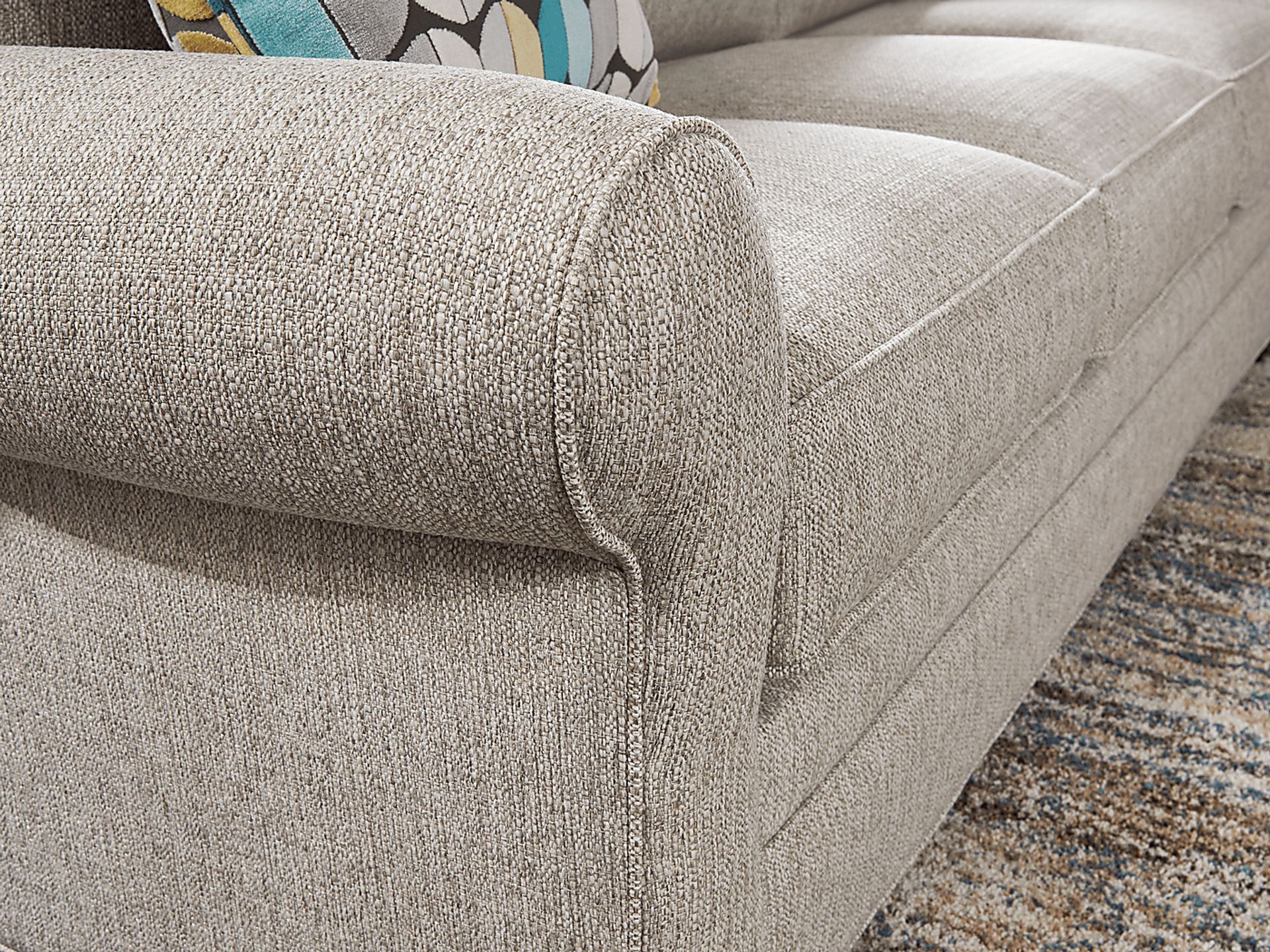 Bellingham Mushroom Textured Chenille Sleeper Sofa - Image 20
