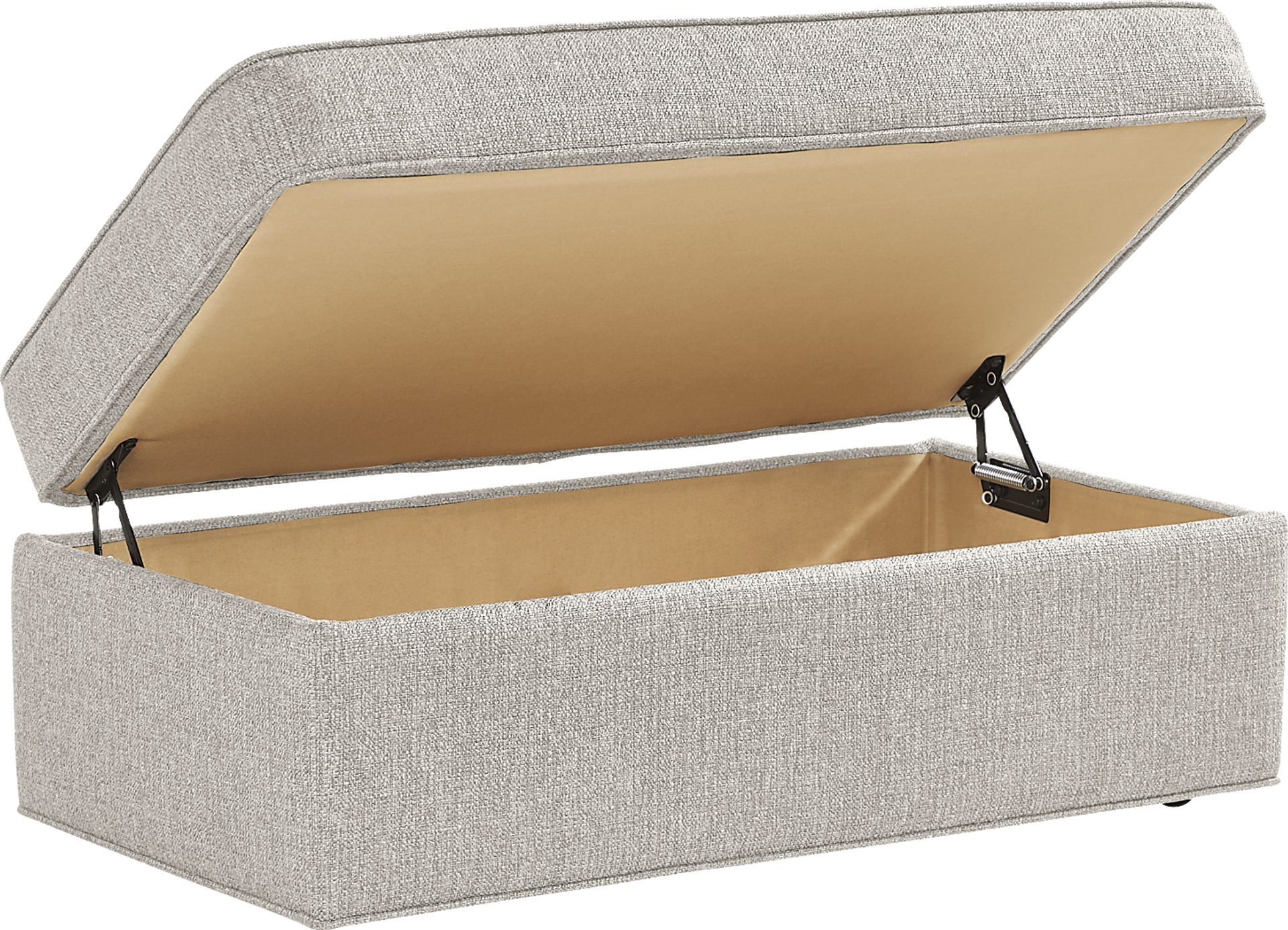 Bellingham Mushroom Textured Chenille Storage Ottoman - Image 2