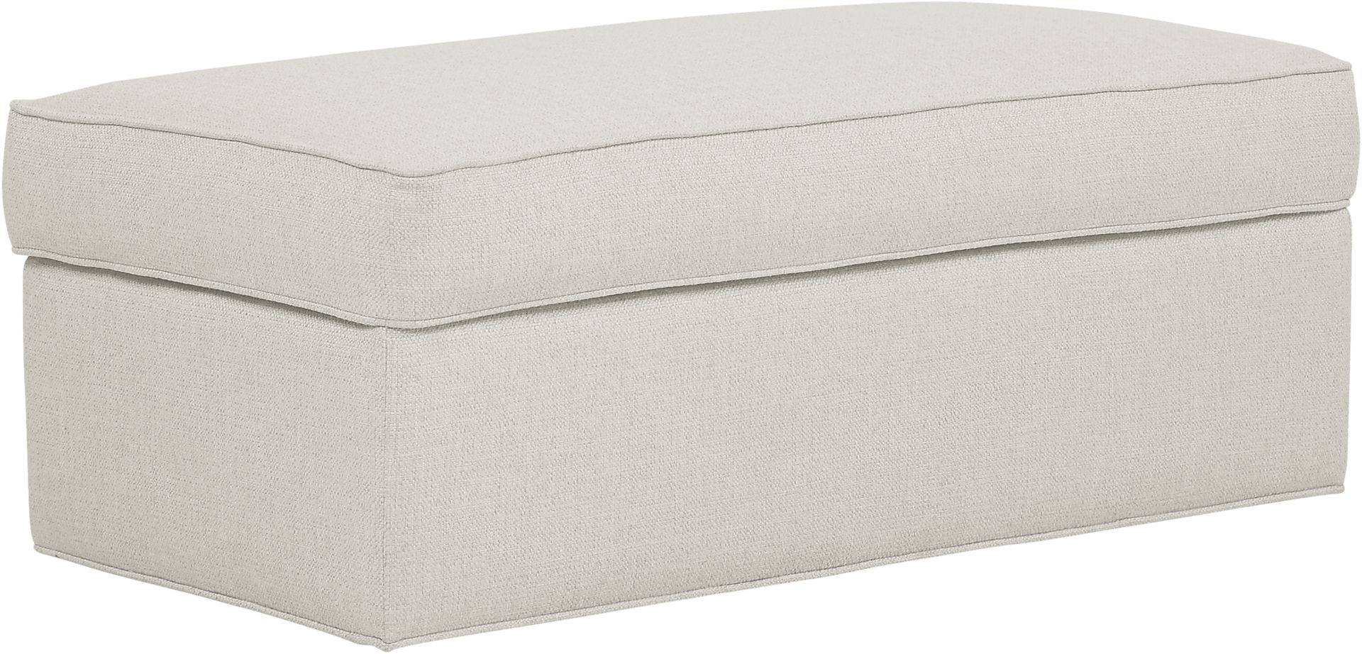 Cindy Crawford Home Bellingham Off-White Textured Ottoman - Image 1