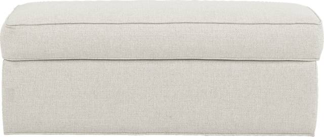Cindy Crawford Home Bellingham Off-White Textured Ottoman - Thumbnail - Image 1