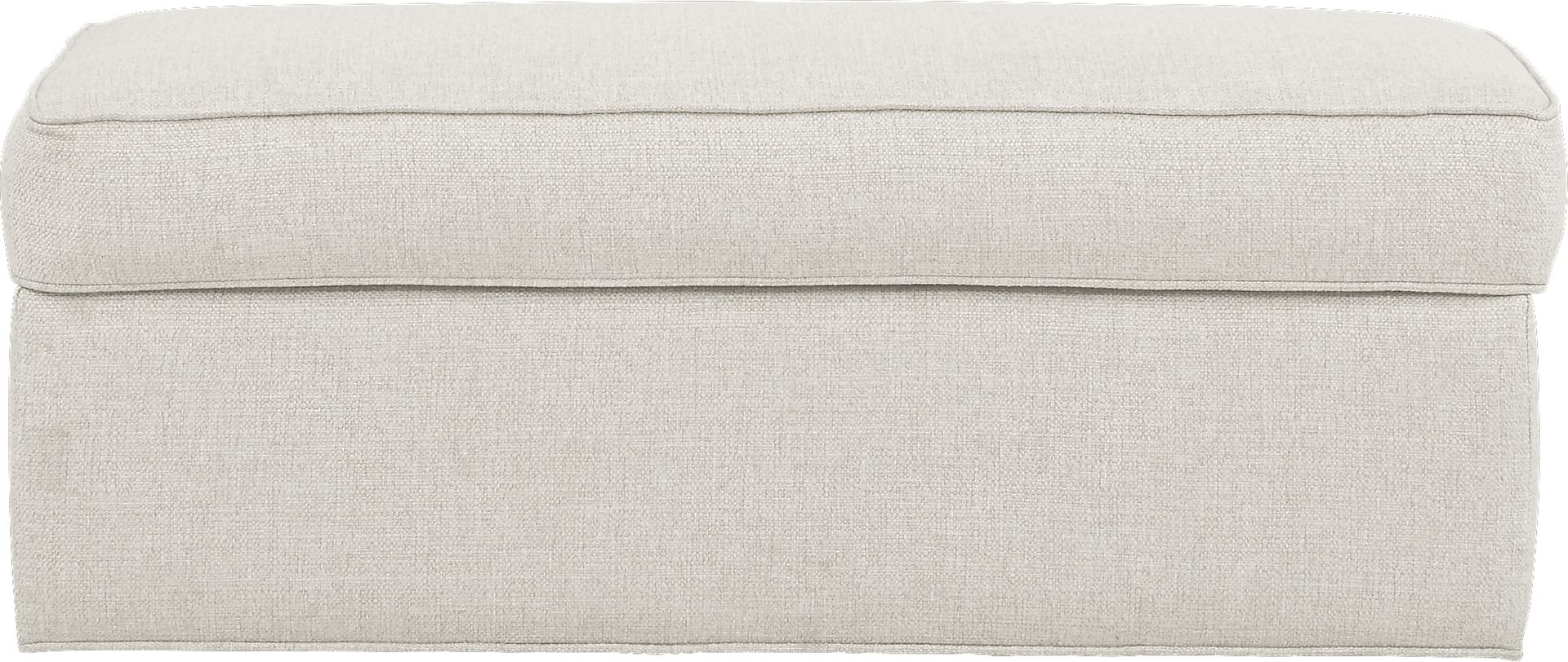 Cindy Crawford Home Bellingham Off-White Textured Ottoman - Image 1