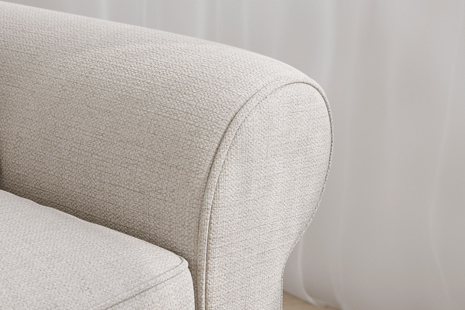 Bellingham Off-White Textured Sleeper Loveseat - Image 2