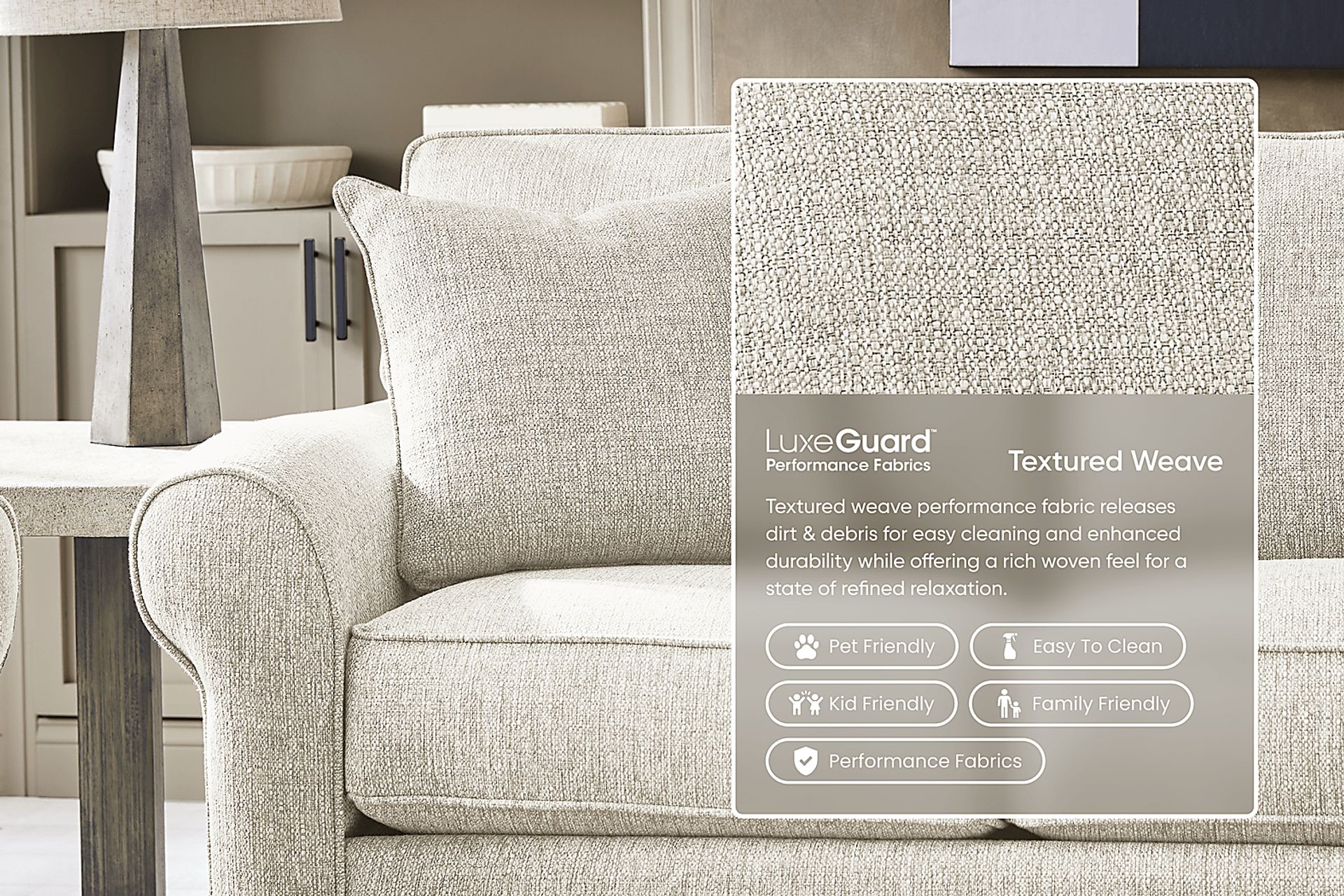 Bellingham Off-White Textured Sleeper Sofa - Image 2