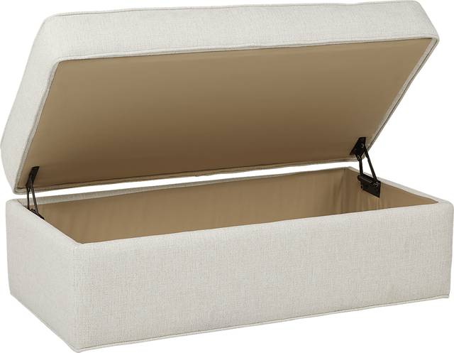 Bellingham Off-White Textured Storage Ottoman - Thumbnail - Image 2