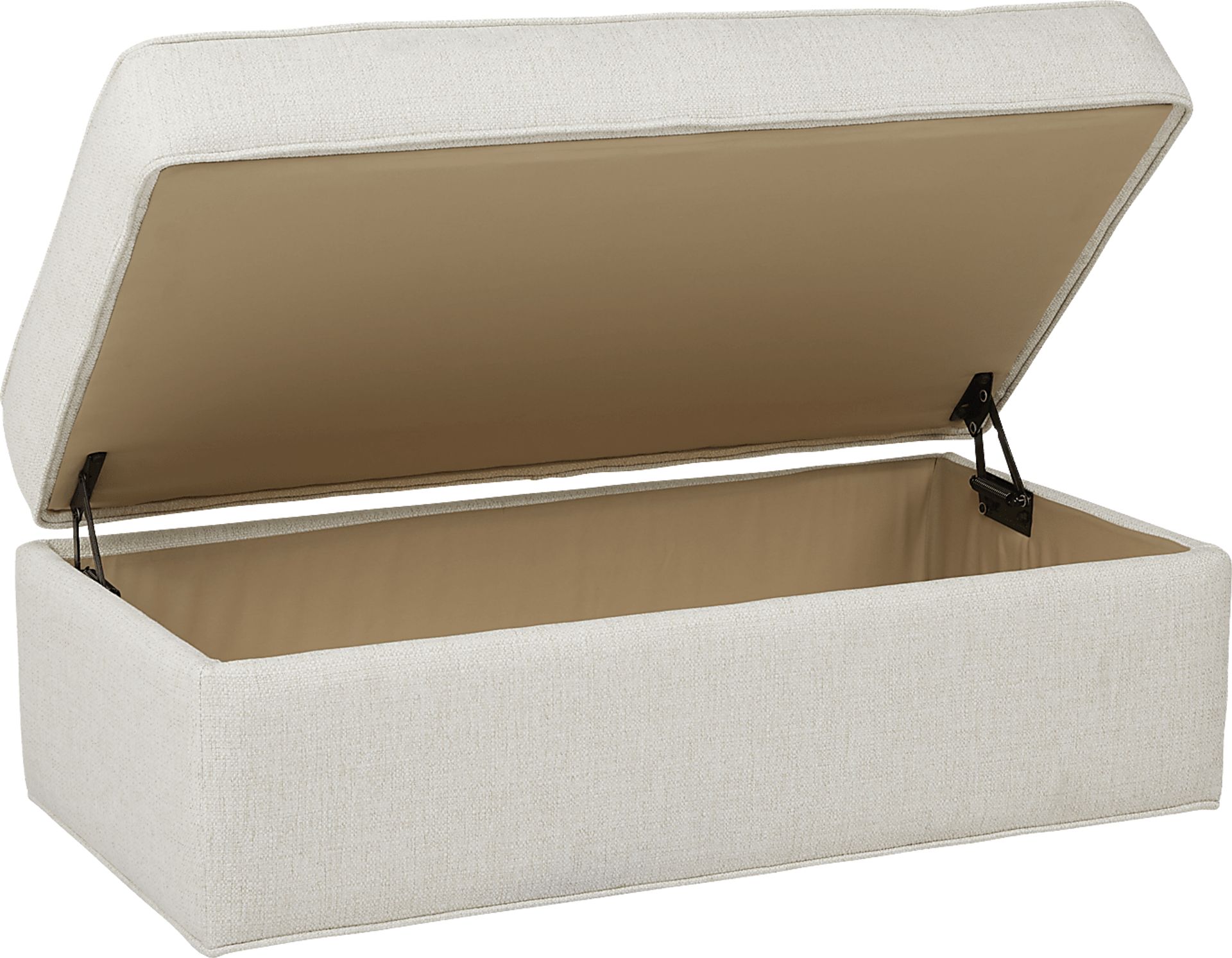 Bellingham Off-White Textured Storage Ottoman - Image 2