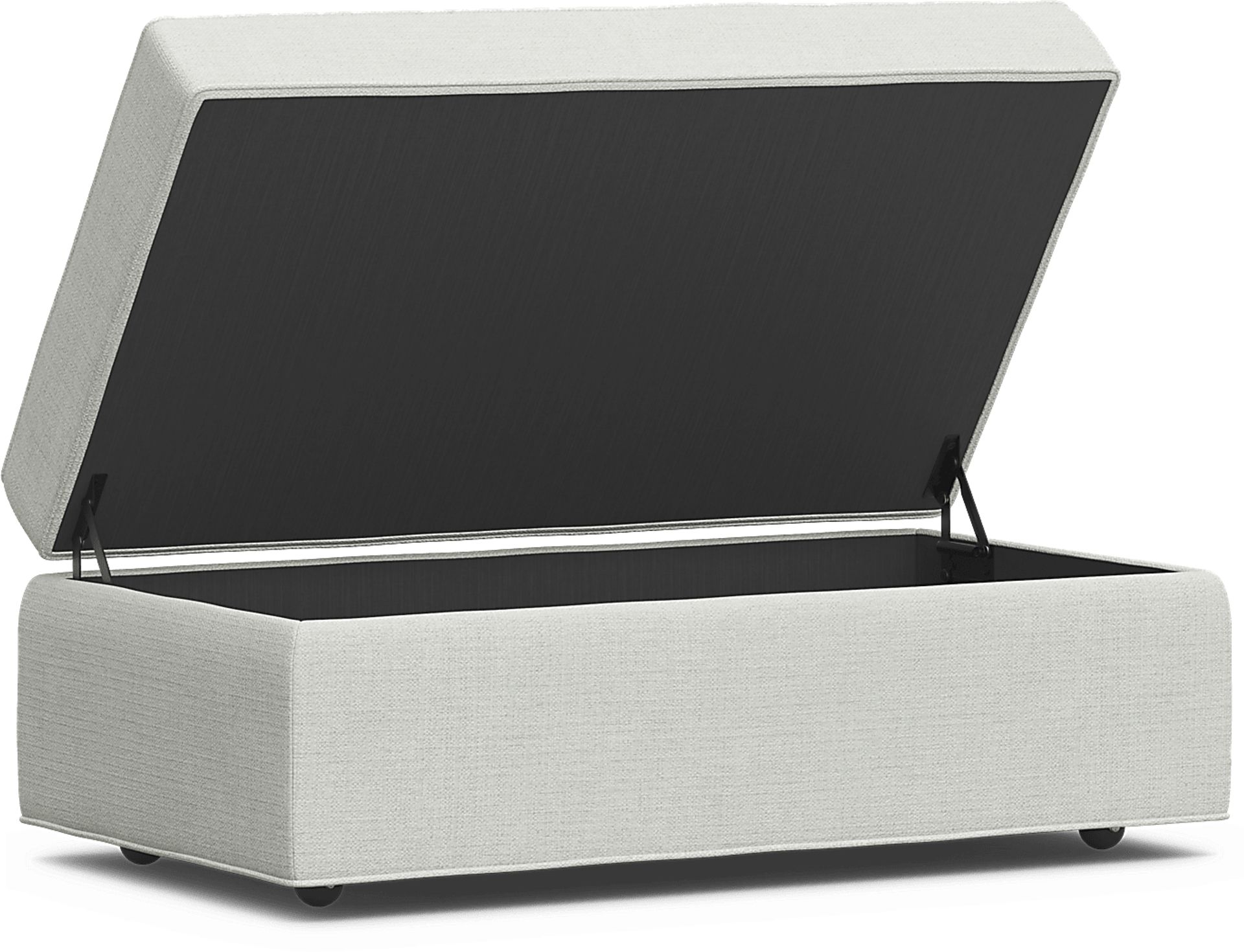 Bellingham Off-White Textured Storage Ottoman - Image 2
