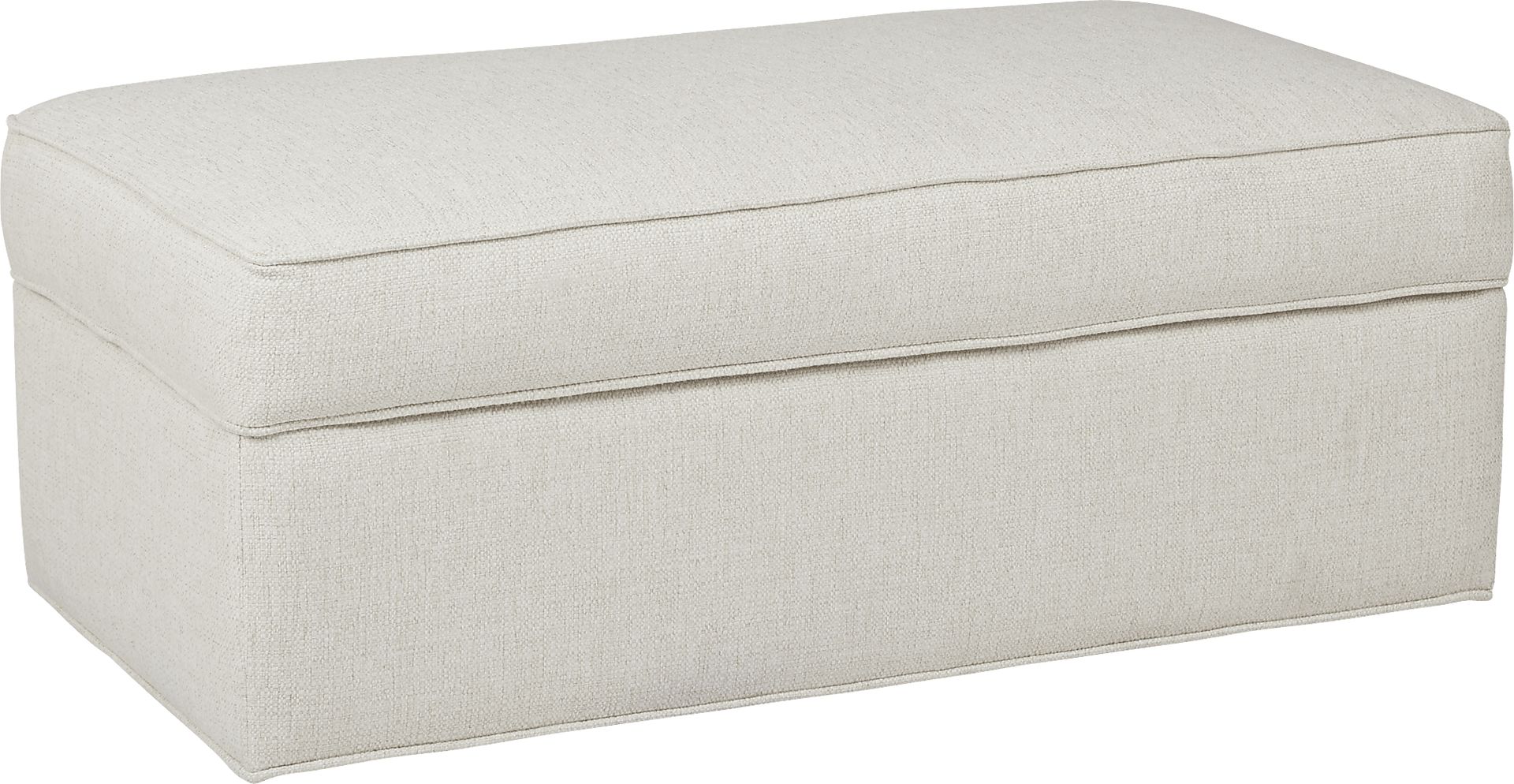 Bellingham Off-White Textured Storage Ottoman - Image 3