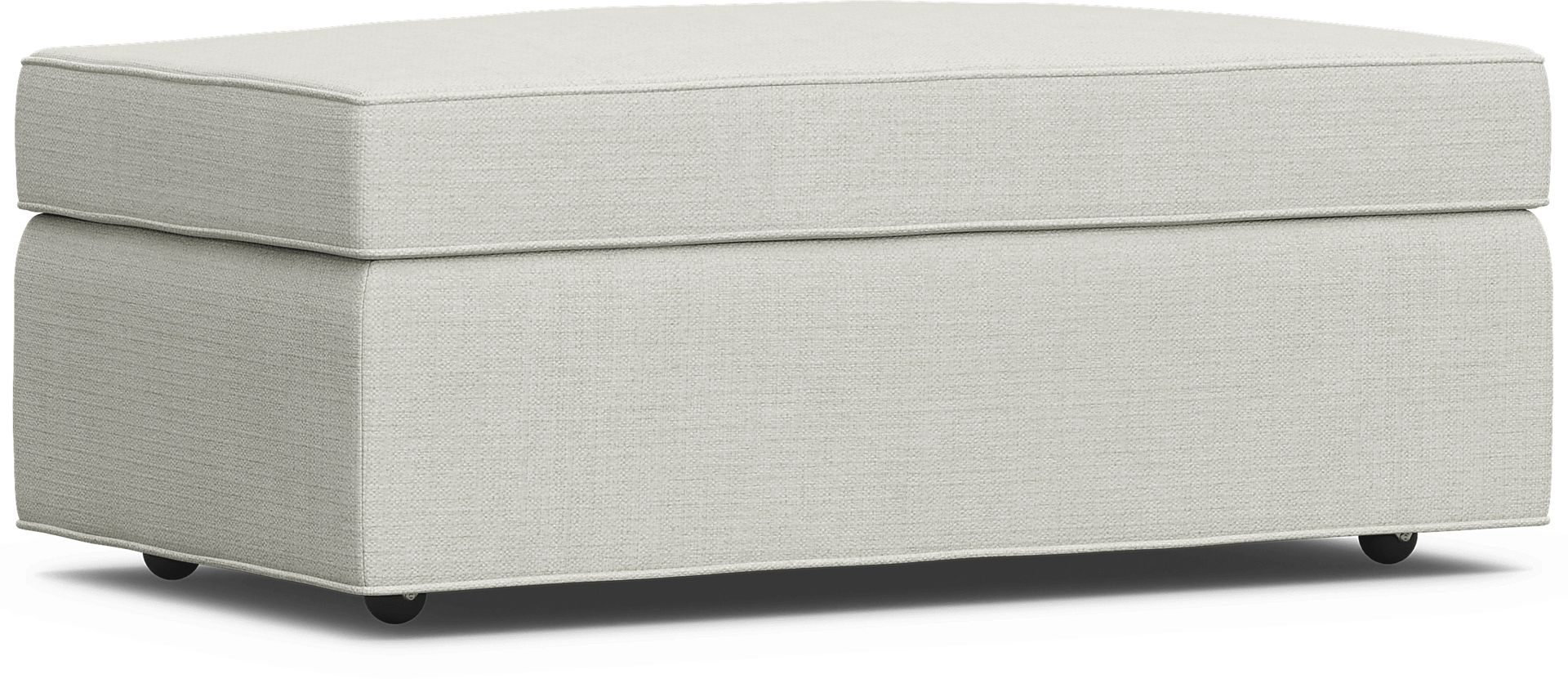 Bellingham Off-White Textured Storage Ottoman - Image 1