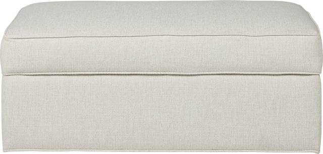 Bellingham Off-White Textured Storage Ottoman - Thumbnail - Image 1