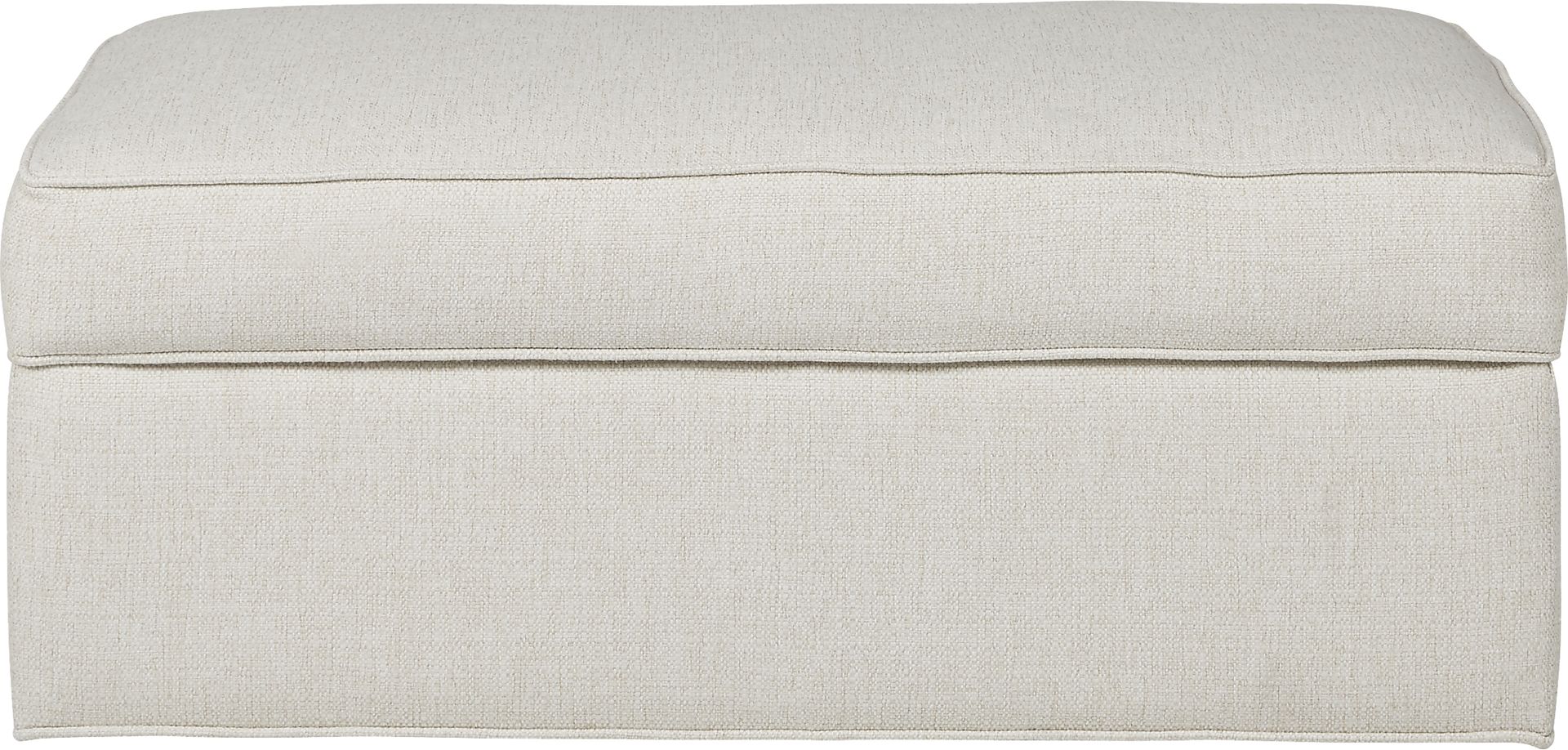 Bellingham Off-White Textured Storage Ottoman - Image 1