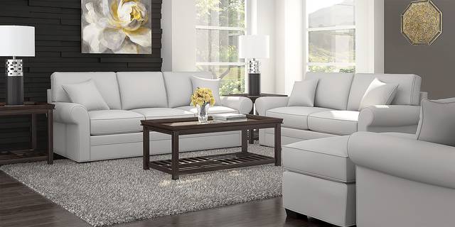 Cindy Crawford Home Bellingham Platinum Microfiber 7 Pc Living Room - Thumbnail - Image 1