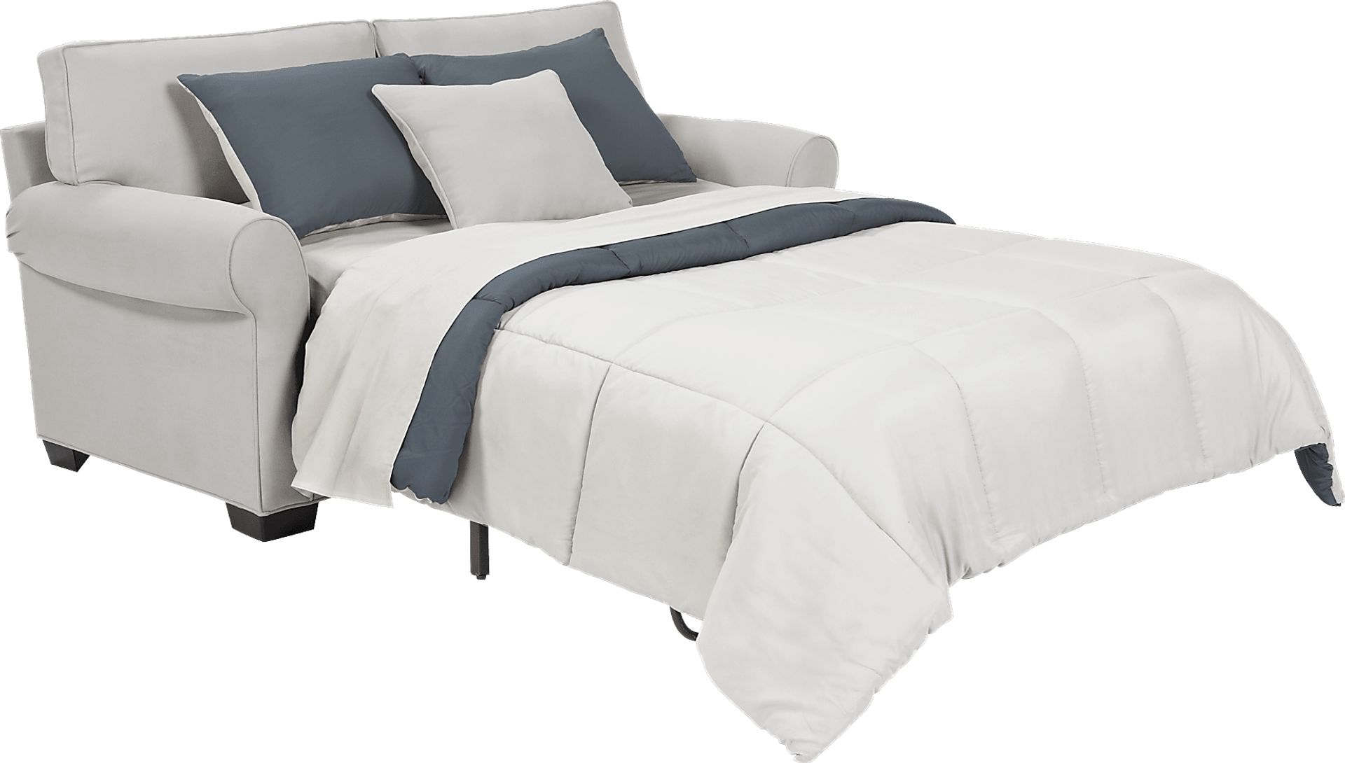 Cindy Crawford Home Bellingham Platinum Microfiber Gel Foam Sleeper Loveseat - Image 2