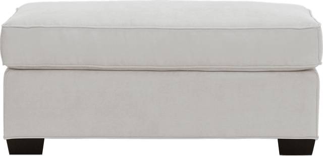 Cindy Crawford Home Bellingham Platinum Microfiber Ottoman - Thumbnail - Image 1