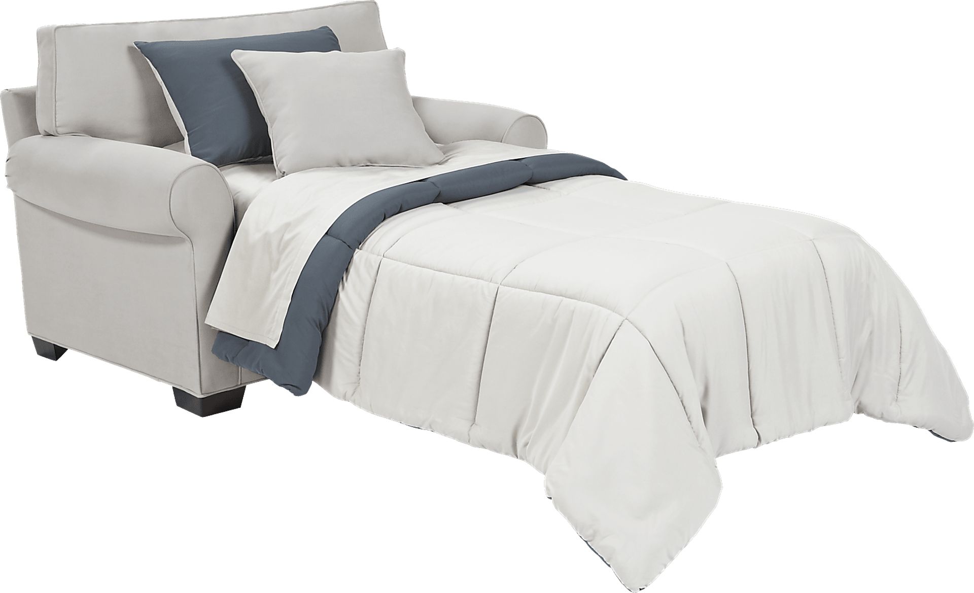 Cindy Crawford Home Bellingham Platinum Microfiber Sleeper Chair - Image 2