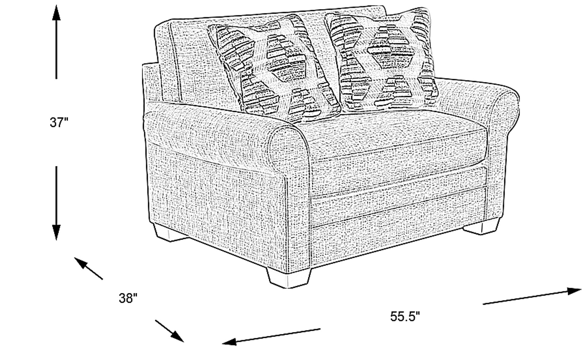 Dimension Image. Please refer to the Dimension Tab on this page for dimension details.