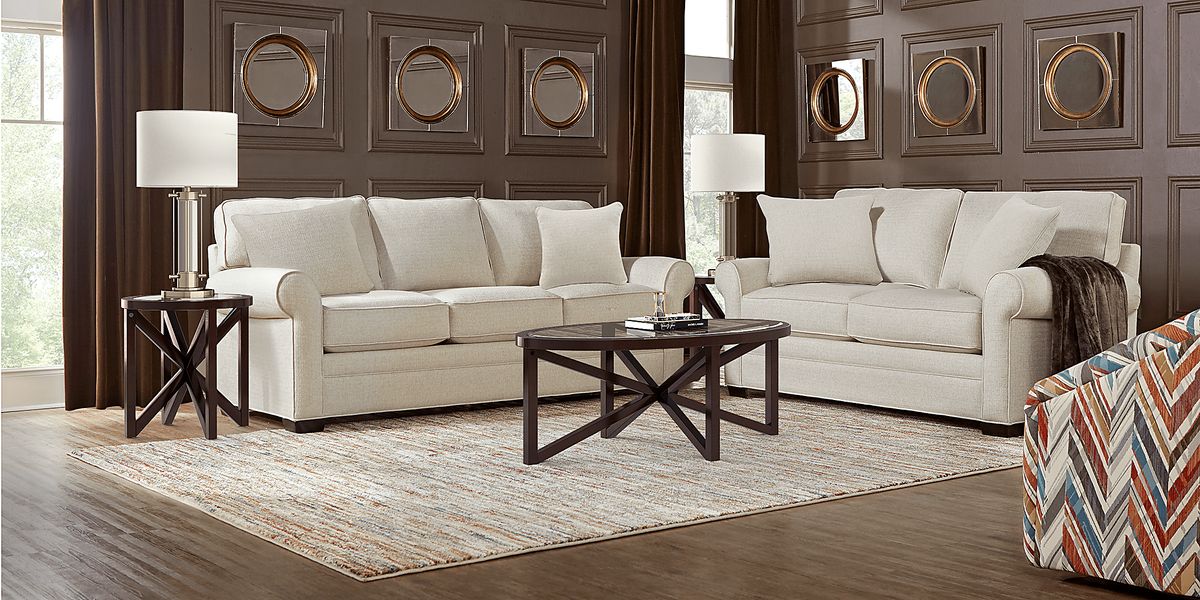 Cindy Crawford Bellingham Sand Beige Textured Loveseat | Rooms to Go