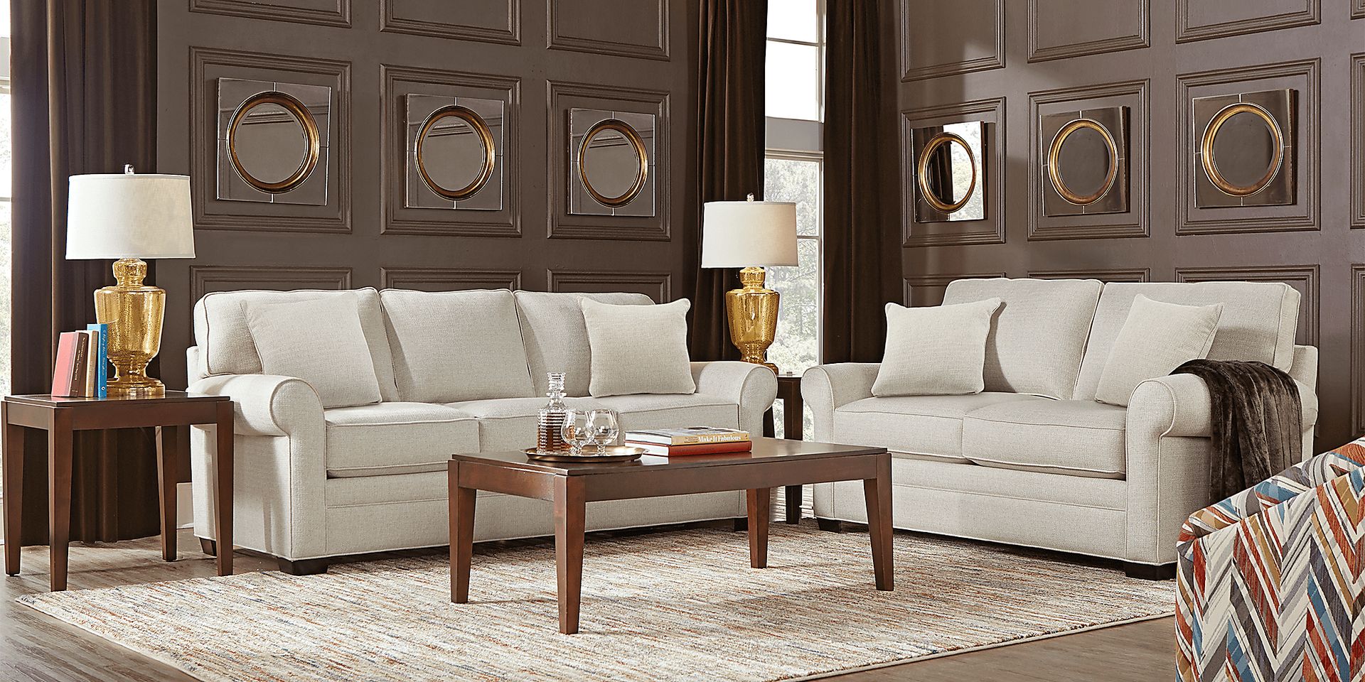 Cindy Crawford Home Bellingham Sand Textured 2 Pc Living Room - Image 1