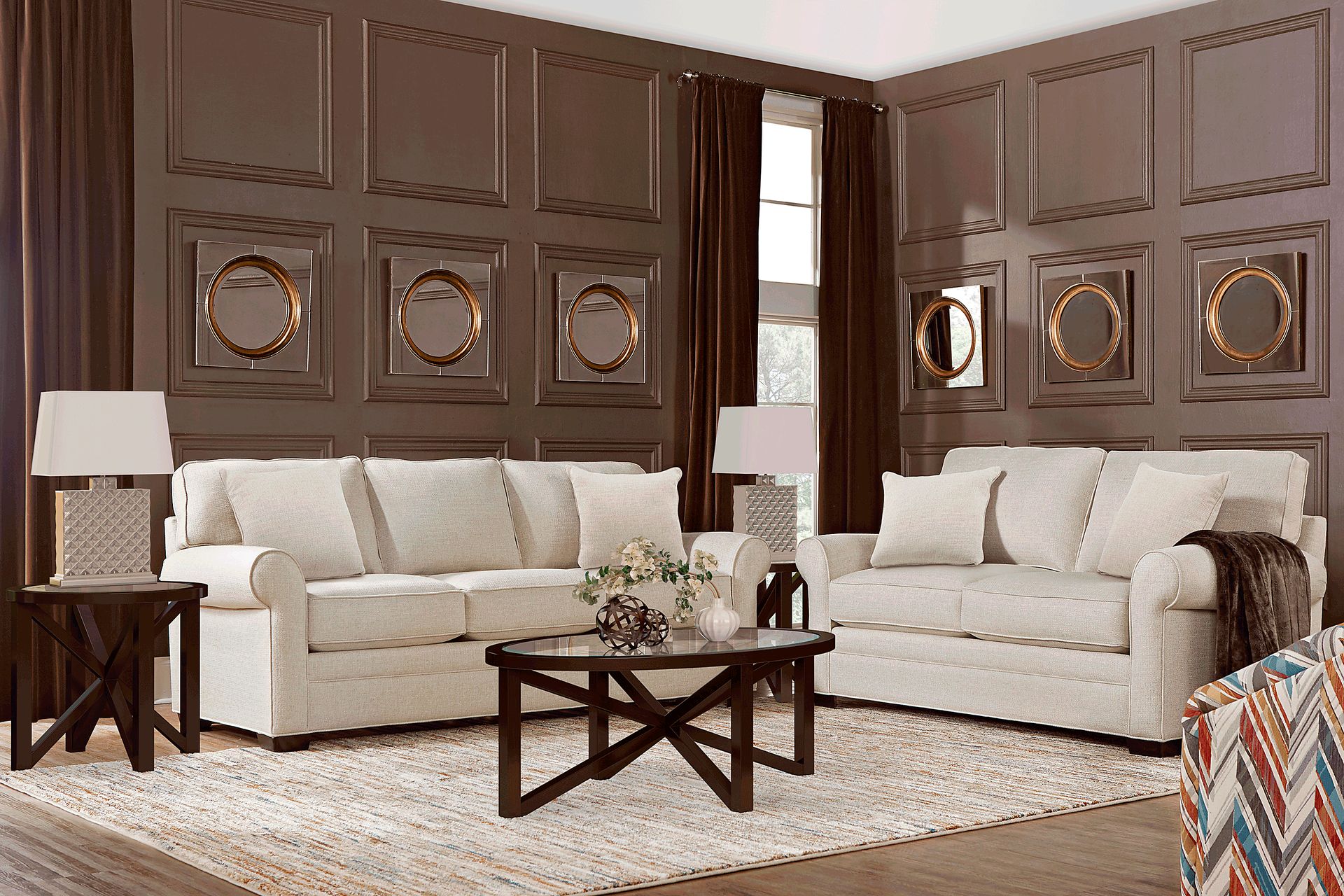 Cindy Crawford Home Bellingham Sand Textured 7 Pc Living Room - Image 1