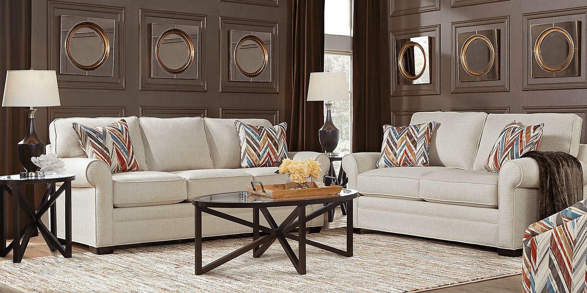 Cindy Crawford Bellingham 7 Pc Sand Beige Textured Living Room Set ...