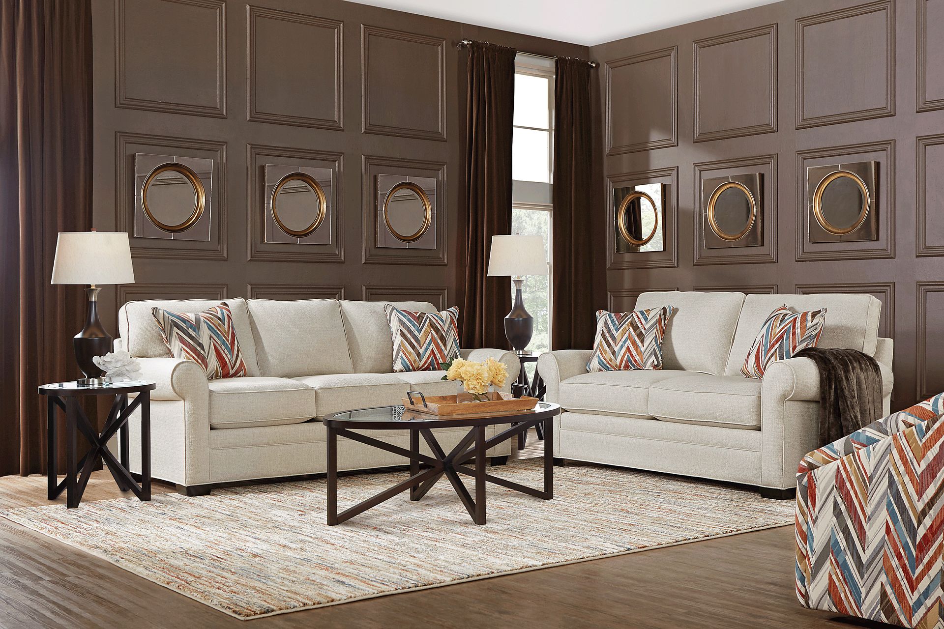 Cindy Crawford Home Bellingham Sand Textured 8 Pc Living Room - Image 1