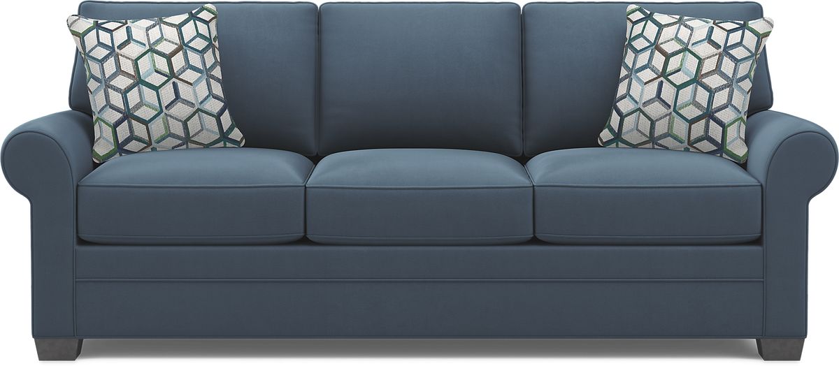 Cindy Crawford Bellingham Sapphire Blue Microfiber Sleeper Sofa Rooms