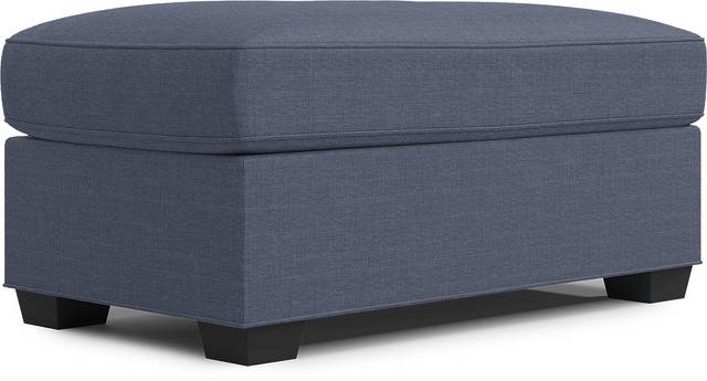 Bellingham Sapphire Textured Chenille Ottoman - Thumbnail - Image 2