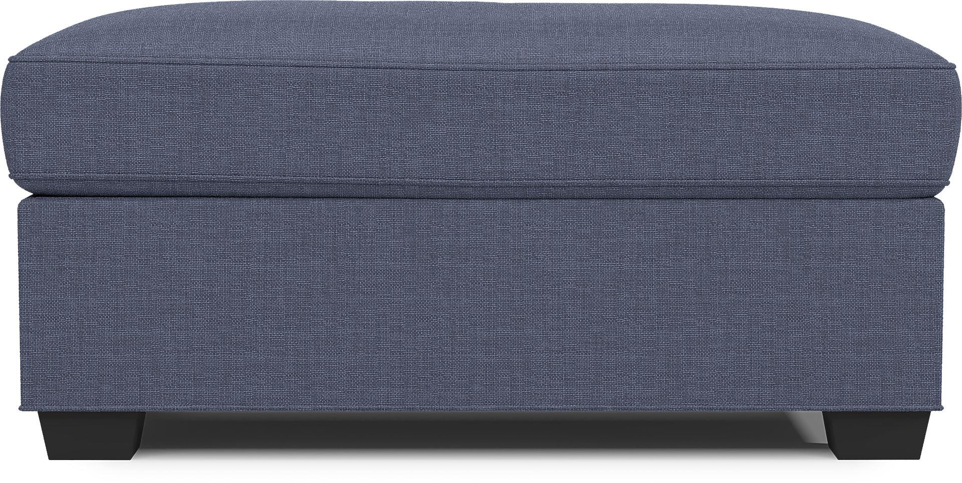Bellingham Sapphire Textured Chenille Ottoman - Image 1