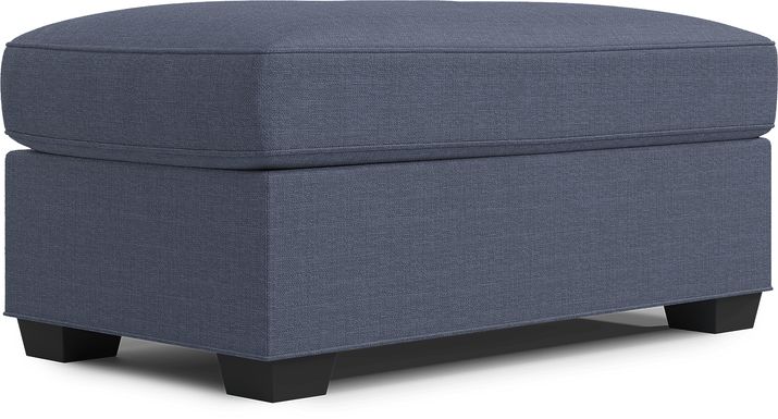 Bellingham Sapphire Textured Chenille Ottoman