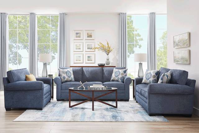 Bellingham Sapphire Textured Chenille Sofa - Thumbnail - Image 2