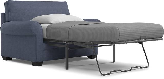 Bellingham Sapphire Textured Chenille Sleeper Chair - Thumbnail - Image 2