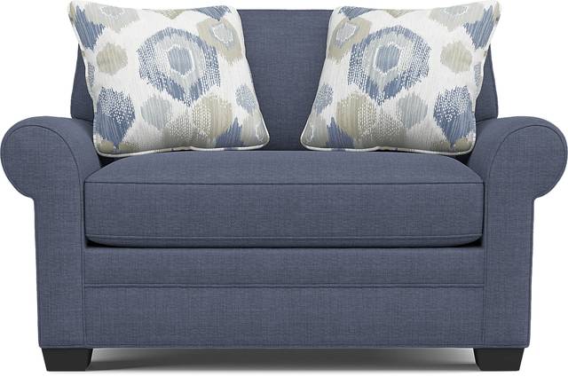 Bellingham Sapphire Textured Chenille Sleeper Chair - Thumbnail - Image 3