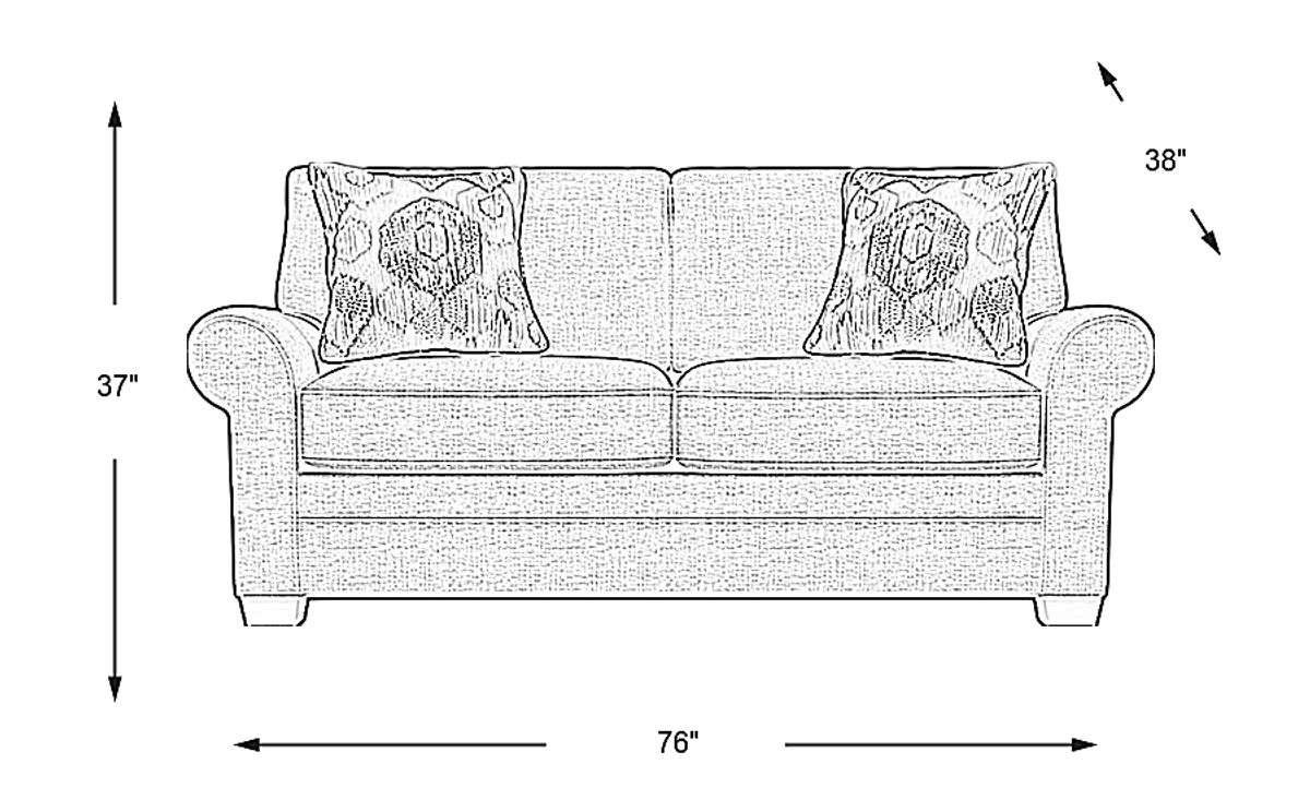 Cindy Crawford Bellingham Sapphire Blue Chenille Fabric Loveseat ...