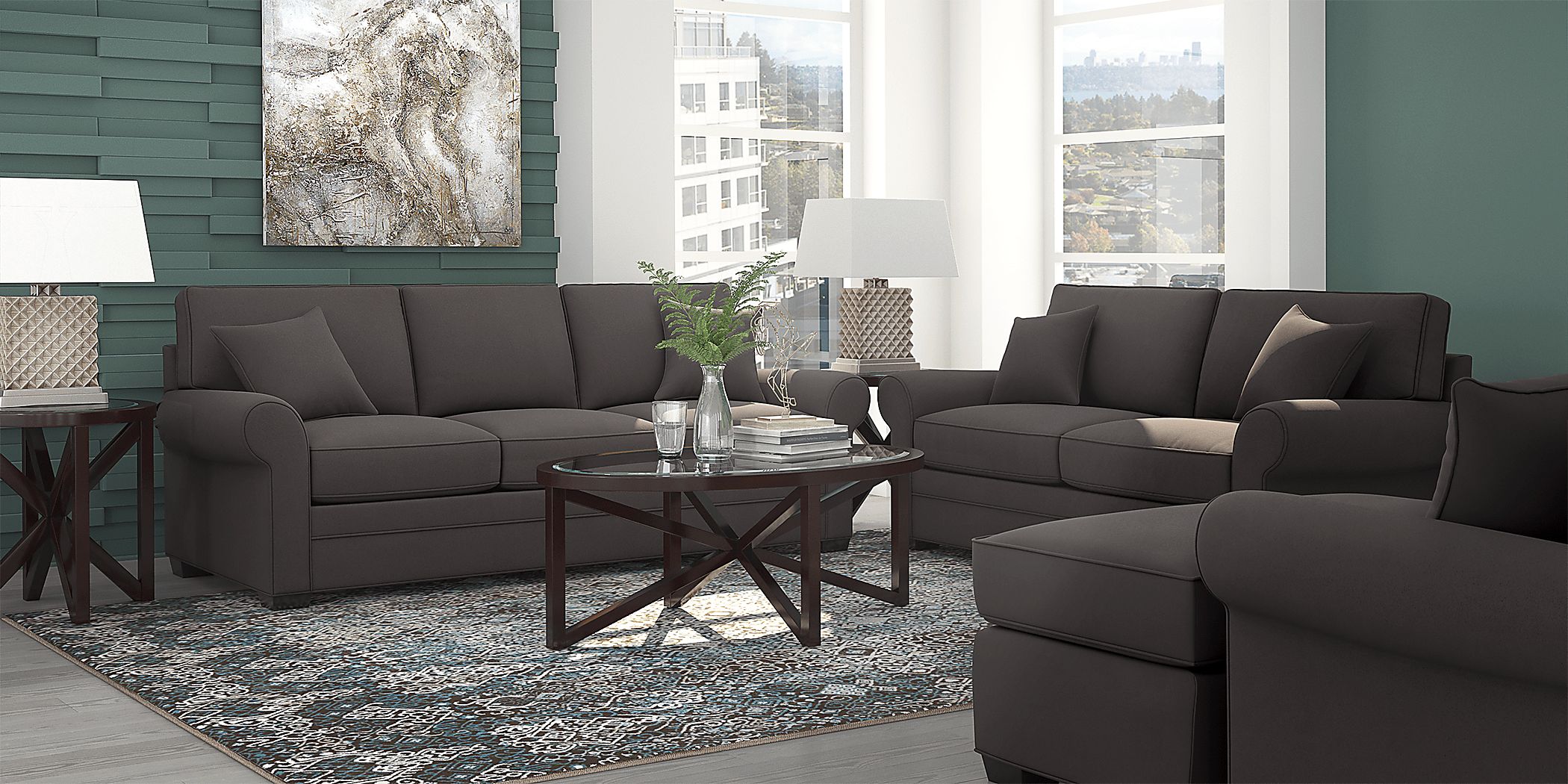 Cindy Crawford Home Bellingham Slate 5 Pc Living Room Rooms To Go