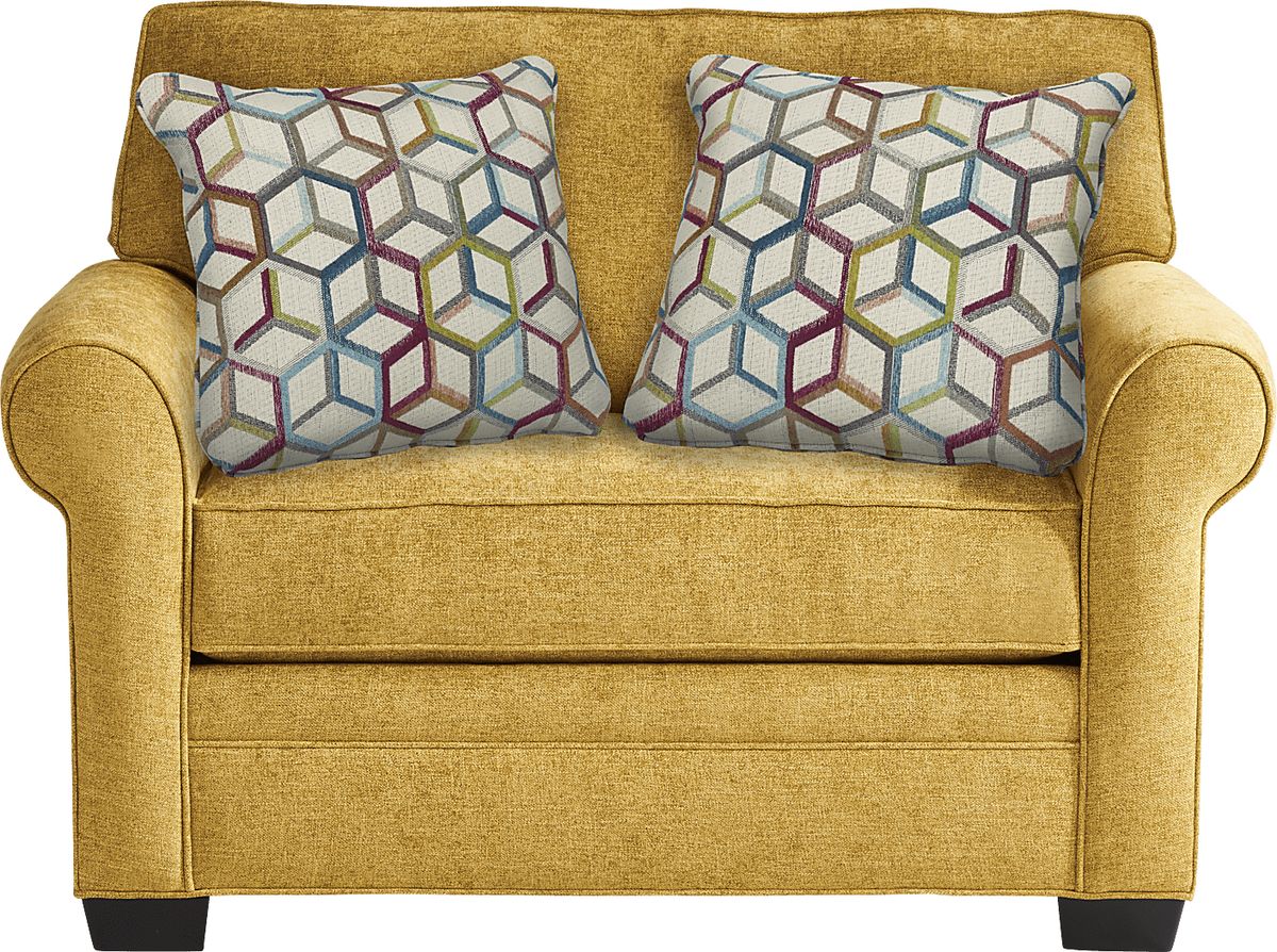 Cindy Crawford Bellingham Sunflower Yellow Chenille Fabric Chair Rooms to Go