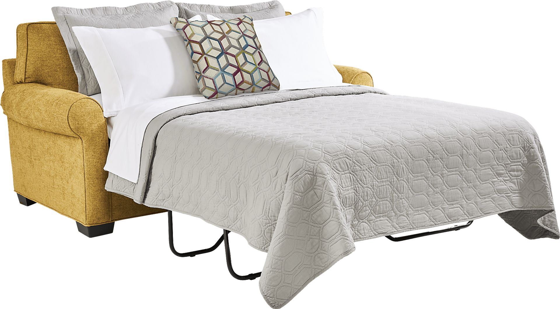 Bellingham Sunflower Textured Chenille Gel Foam Sleeper Loveseat - Image 2