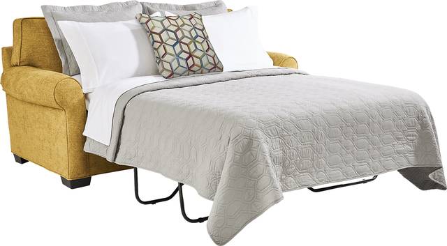 Bellingham Sunflower Textured Chenille Sleeper Loveseat - Thumbnail - Image 2
