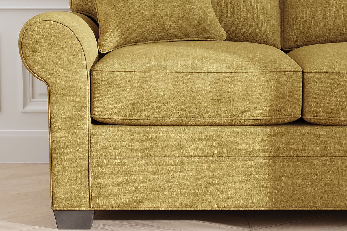 Cindy Crawford Bellingham Sunflower Yellow Chenille Fabric Sleeper Sofa Rooms to Go