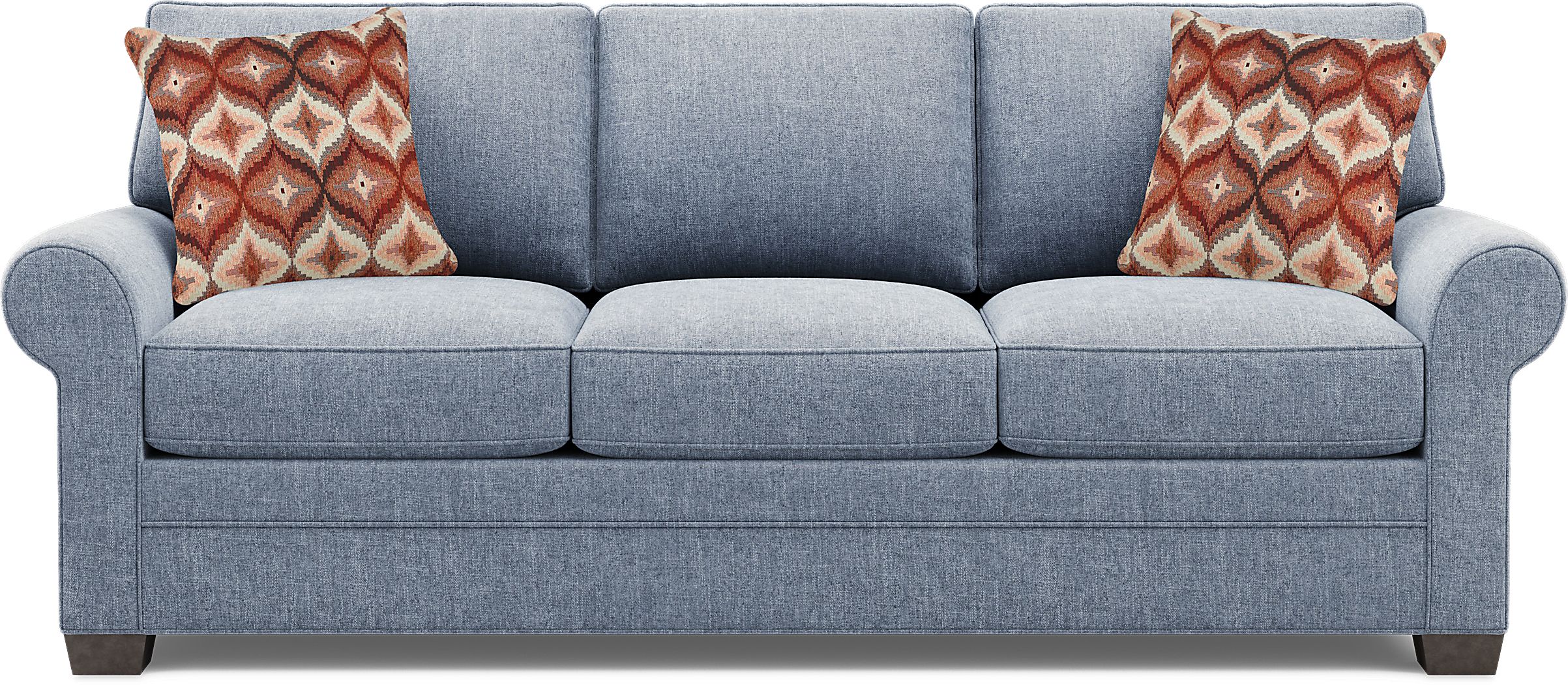 Cindy Crawford Bellingham Chambray Blue Chenille Fabric Sleeper Sofa