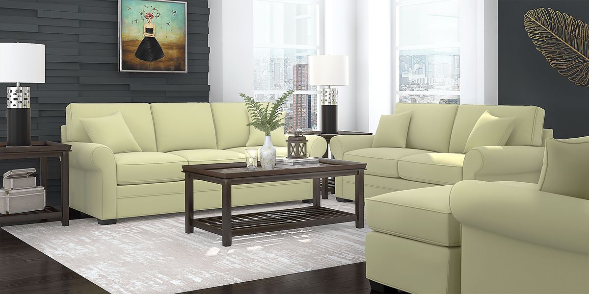Cindy Crawford Bellingham 8 Pc Wasabi Green Microfiber Living Room Set