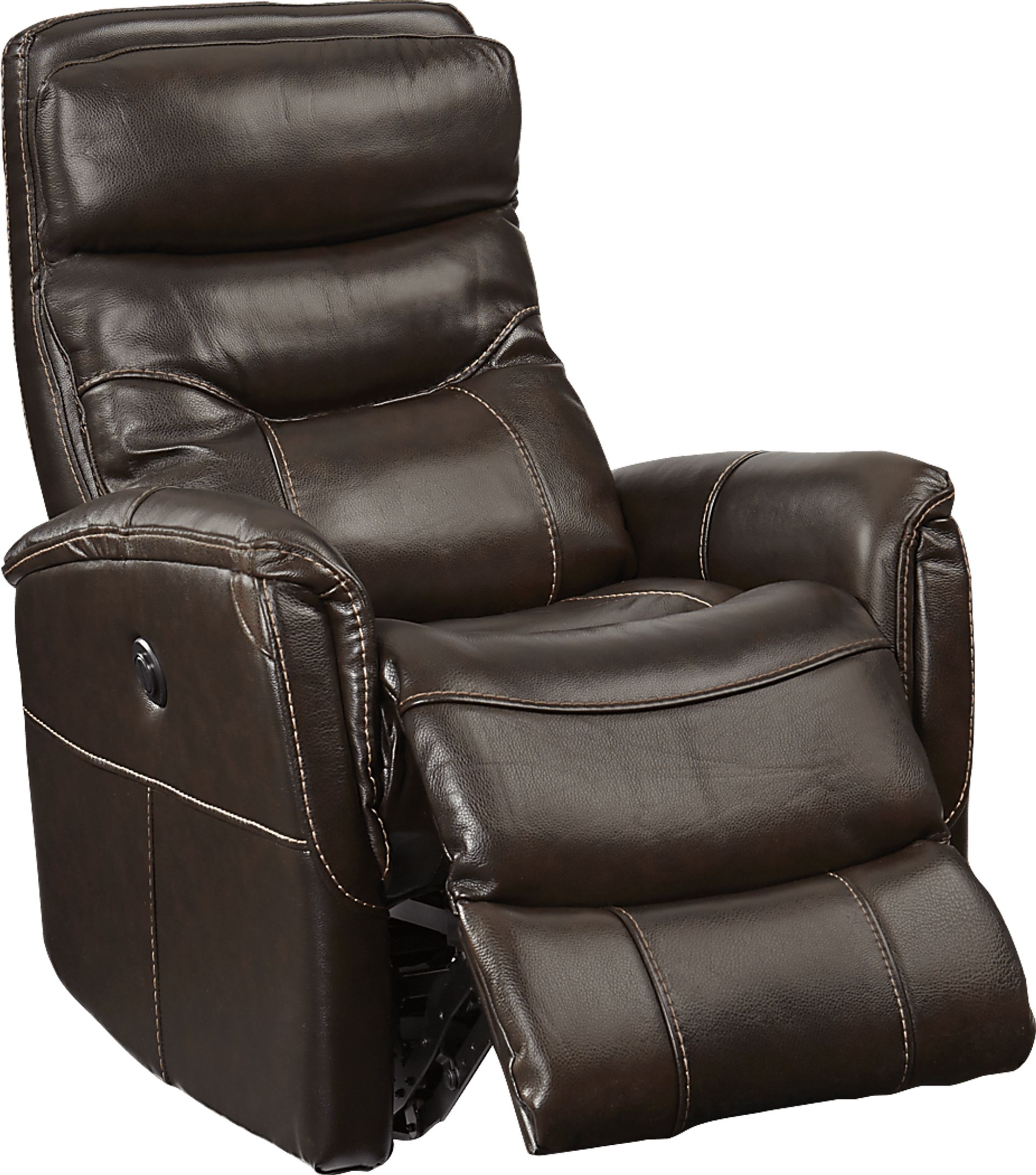 Cindy Crawford Home Bello Brown Leather Power Swivel Glider Recliner - Image 2
